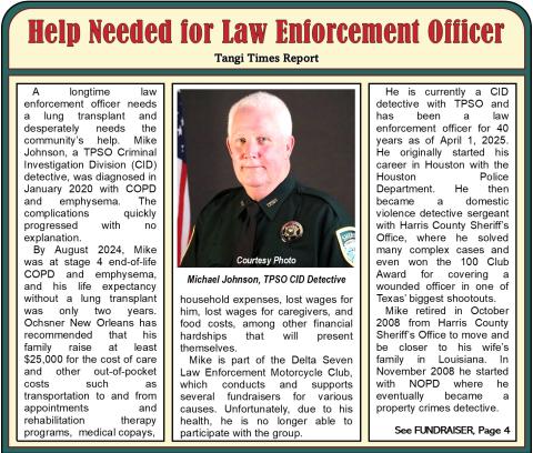 Help Needed lor Law Enforcement Officer