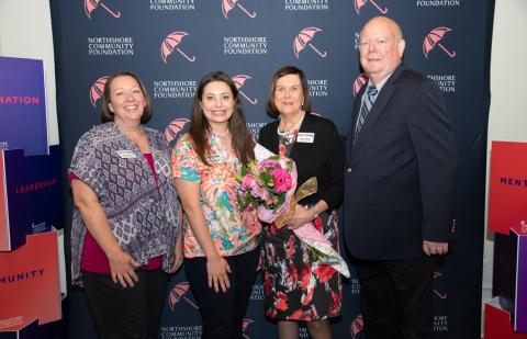 Pictured left to right: Carrie Mercke, OPTIONS President and CEO; Casey Rudolph, OPTIONS Development Director; Sylvia Bush, OPTIONS President Emeritus; and Ernie Bush, husband of Sylvia Bush (Courtesy Photo)