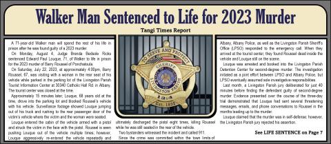 Walker Man Sentenced to Life for 2023 Murder