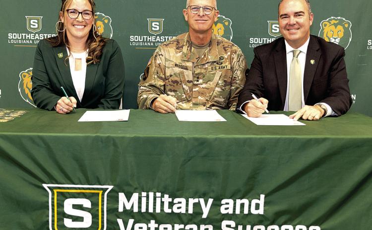 SLU declared Purple Heart School Southeastern Louisiana University was declared a Purple Heart School by the Military Order of the Purple Heart on Friday, Nov. 10. At the proclamation ceremony are, from left, Southeastern Director of Military and Veterans Success Emily Anthony, Major General Keith Waddell, and Southeastern President William S. Wainwright.