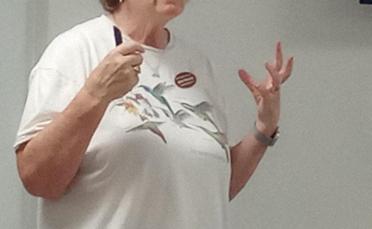 (Courtesy Photo) Jane Patterson, an authority on birds, especially hummingbirds, addressed the Gardenettes at their September meeting. She distributed handouts on plants that attract these beautiful birds.