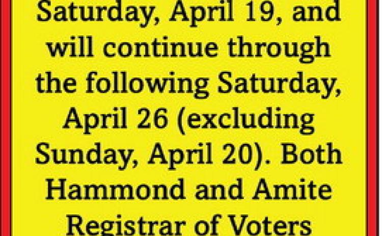 Early Voting Starts Saturday