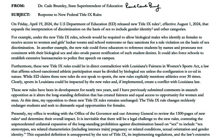 State Fights Title IX Hypocrisy