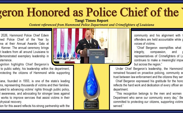 Bergeron Honored as Police Chief of the Year