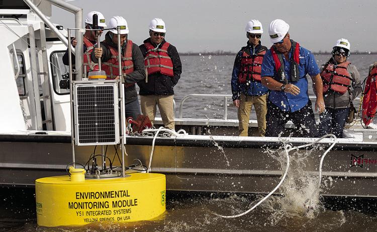 Southeastern Louisiana University deployed four buoys in Lake Maurepas Thursday (Feb. 1) for independent, scientific monitoring as part of Air Products’ work on its Louisiana Clean Energy Complex. Scientists will use data captured directly from the lake to closely monitor the ecosystem. (Courtesy