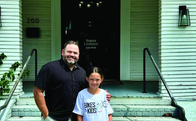 Bikes for Kids winner Adeline Gaudin, 8, and Parker Layrisson (Courtesy Photo)