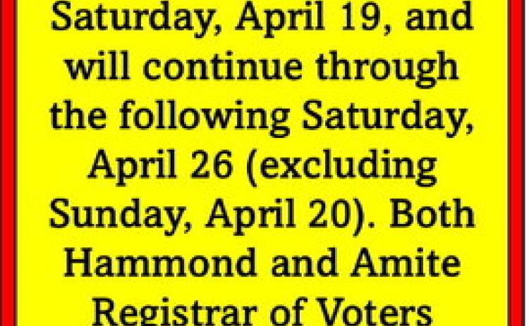 Early Voting Starts Saturday