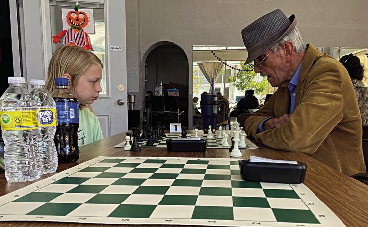 “Prince of the Park” winner, Pete Danker (right), and second place winner, Kai Fleener (left), match wits during Saturday’s tournament. (Coutersy Photo)