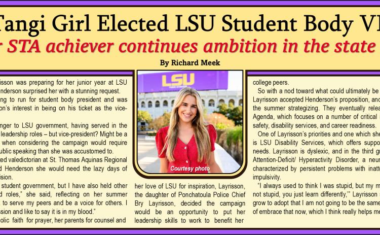 Tangi Girl Elected LSU Student Body VP