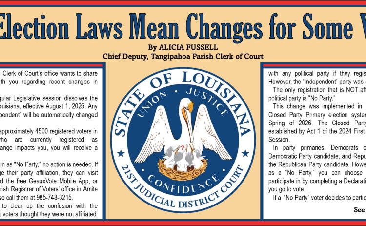 New Election Laws Mean Changes for Some Voters