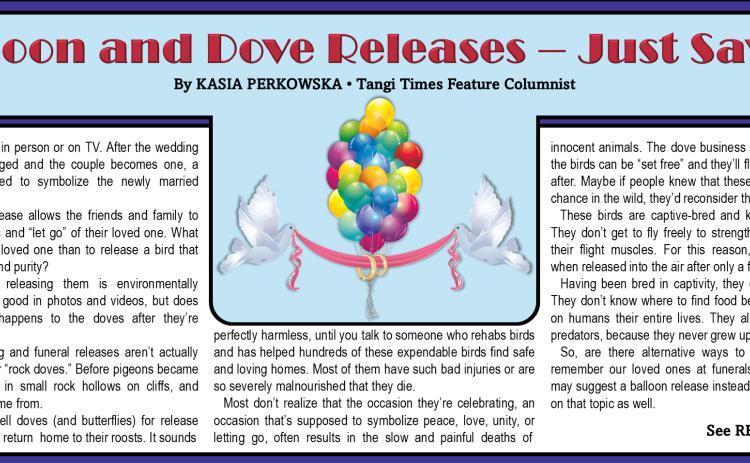 Balloon and Dove Releases - Just Say No